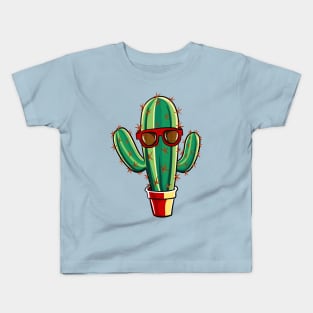 Cute Cactus with Sunglasses Kids T-Shirt